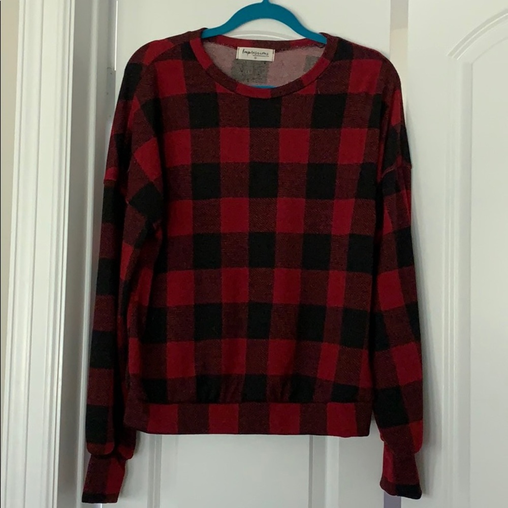 Buffalo check sweater
